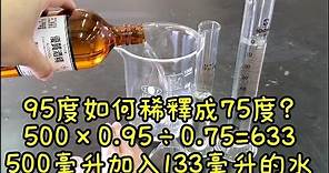 【四幸丸-稀釋酒精】95度酒精如何稀釋成75度?只要利用體積百分濃度-四幸丸老師科學教學