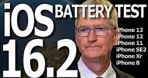 iOS 16.2 電池續航力實測影片，iPhone 12 / iPhone 13 變稍微耗電一些