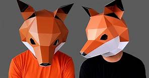 How to make Fox mask | Low poly fox mask | Papercraft mask template and animal mask by 3dfancy
