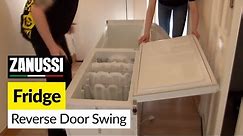 How to reverse the swing on a fridge door on a Zanussi refrigerator