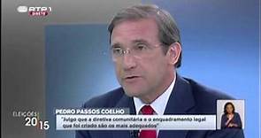 Pedro Passos Coelho em Entrevista à RTP