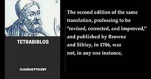 Tetrabiblos. By Claudius Ptolemy. Audiobook