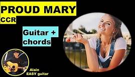 PLAY Proud Mary, CCR, acoustic guitar, chords and lyrics
