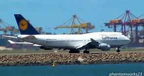 LUFTHANSA 747-400 TAKEOFF 34L SYDNEY AIRPORT