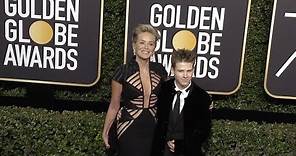 Sharon Stone and son Roan Joseph Bronstein at The 75th Annual Golden Globe Awards