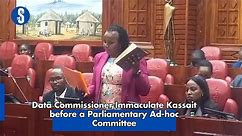 Data Commissioner Immaculate Kassait before a Parliamentary Ad-hoc Committee