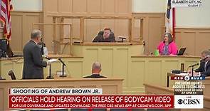 Officials hold hearing on release of body cam video of Andrew Brown Jr. shooting