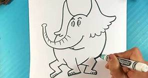 EASY How to Draw DR SEUSS - HORTON the Elephant