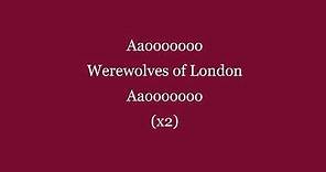 Werewolves of London by Warren Zevon (lyrics)