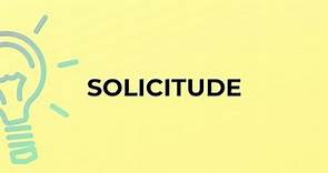 What is the meaning of the word SOLICITUDE?