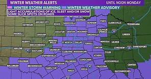 DFW Weather: Winter weather advisory in effect across metroplex until noon Monday