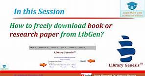 How to freely download books or research papers using Library Genesis? | Dr. Muntazir Hussain
