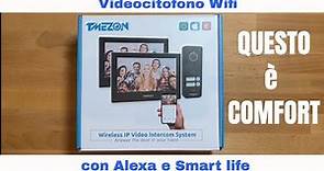 Videocitofono TMEZON Wifi con doppio monitor compatibile Alexa