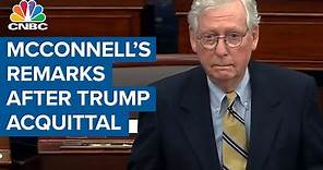 Sen. Minority Leader Mitch McConnell delivers statement after Trump acquittal