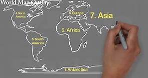 How to Draw World Map with Borders / Draw World Map Easily / World Political Map pointing