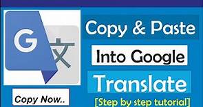 How To Copy And Paste Into Google Translate