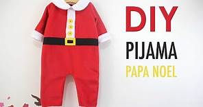 DIY Disfraz casero tipo pijama de Papá Noel para bebés