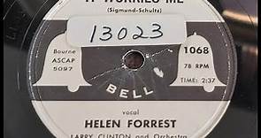 Helen Forrest 'It Worries Me' 1954 78 rpm
