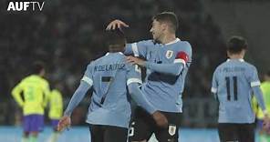 Nicolás De La Cruz marcó el 2-0 de Uruguay ante Brasil