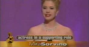 Mira Sorvino winning Best Supporting Actress for Mighty Aphrodite