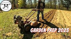 Using a 1970s Troy-Bilt Horse Tiller and Hoss Double Wheel Hoe Plow | Garden Tilling