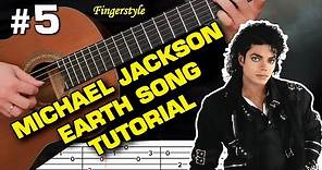 Michael Jackson Earth Song Acoustic Guitar Tabs, Guitar Tutorial (guitarclub4you)