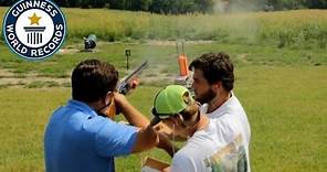 Clay pigeon shooting speed record - Guinness World Records