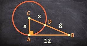Given a line tangent to a circle find the value of x