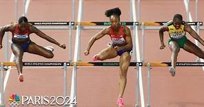 Nia Ali battles Olympic champ and World champ for crucial 100m finals spot at Worlds | NBC Sports