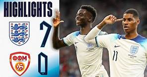 England 7-0 North Macedonia | Bukayo Saka Old Trafford Hat-Trick Hero | Highlights