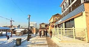 Irkutsk: walking in the touristic district 130. Winter in Russia