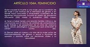 FEMINICIDIO ARTICULO 104A. CODIGO PENAL COLOMBIANO.