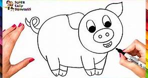 How To Draw A Pig Step By Step 🐷🐖 Pig Drawing Easy