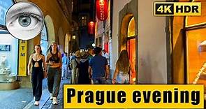 Prague Evening Walking tour: Wenceslas Square - Old Town Square 🇨🇿 Czech Republic in 4k HDR ASMR