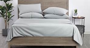 Mainstays Comfort Chill Microfiber Bed Sheet Set, Queen, Soft Silver, 4 Piece