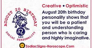 August 20 Zodiac (Leo) Horoscope Birthday Personality and Lucky Things | ZSH