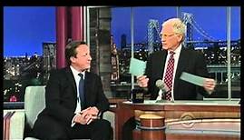 David Cameron appears on the Late Show with David Letterman