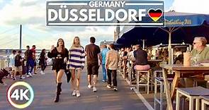 Beautiful Düsseldorf Germany in September 2022, 4K Evening City Walk in Western Germany
