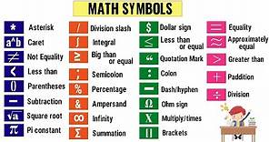 Math Symbols | List of 32 Basic Symbols in Mathematics & How to Read Them