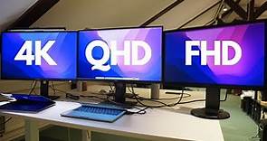 FHD vs QHD vs 4K - Monitor Resolution Comparison Between 1080p, 1440p & 2160p