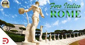 Rome - Italy | Walking Tour at the Foro Italico Sports Complex & Olympic Stadium | 4K - [UHD]