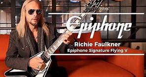 Richie Faulkner of Judas Priest Signature Epiphone Flying V at The Music Zoo