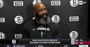Head Coach Jacque Vaughn after the Nets' loss over the Clippers