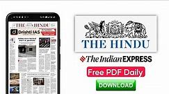 How to download The Hindu and Indian Express Newspaper PDF for Free | The Hindu Today