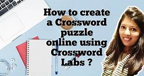 How to create a Crossword Puzzle online using Crossword Labs ?