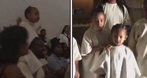 Saint West Makes His Singing Debut at Kanye Wests Sunday Service -- Watch