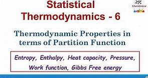 Statistical Thermodynamics- thermodynamic properties and partition function
