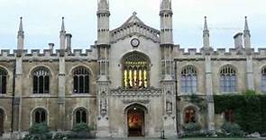 Corpus Christi College in Cambridge at Dusk in England