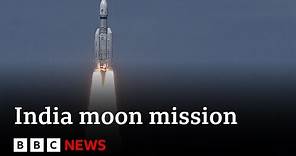 India moon mission rocket blasts into space - BBC News