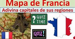 Mapa Francia. Capitales regiones de Francia